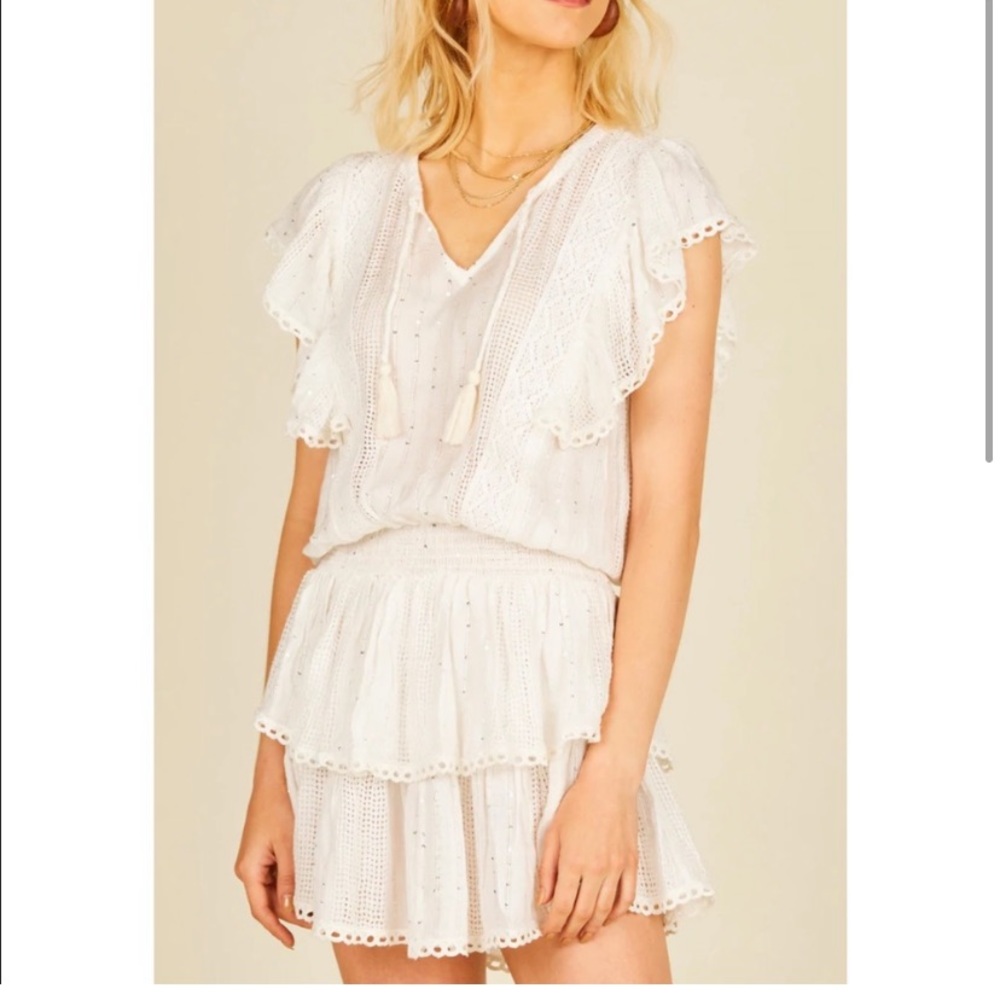 surf gypsy white dress silver details